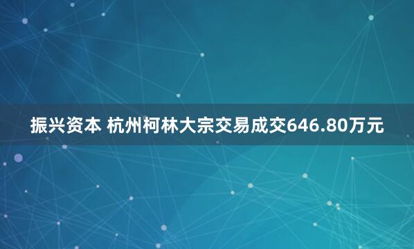 振兴资本 杭州柯林大宗交易成交646.80万元